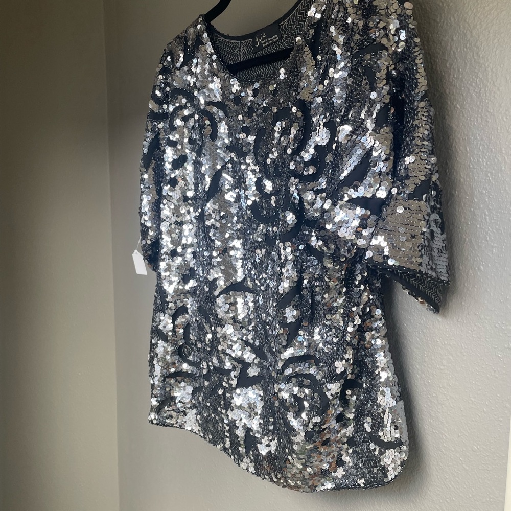Iris Black and Silver Sequin Blouse - A Sparkly Little Number!